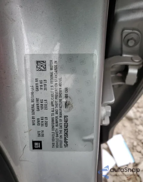 2014 Buick Verano из США, поврежденный, VIN 1G4PP5SK2E4224078